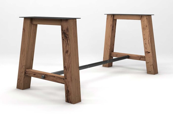 Tischgestell Altholz Eiche massiv im Landhausdesign