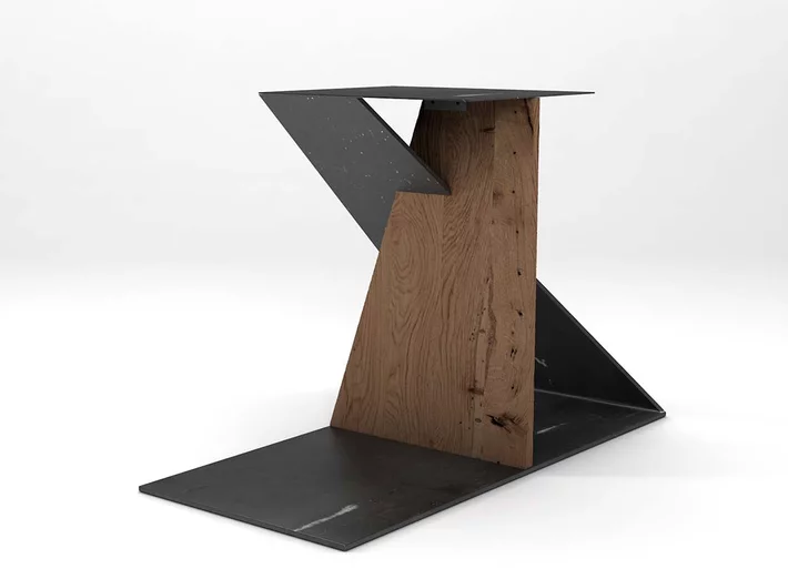 Tischgestell futuristisch aus alter Eiche auf Maß gefertigt