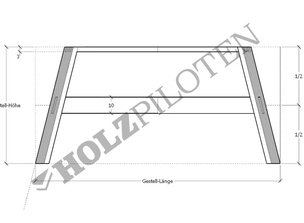 Tischuntergestell Holz Skizze 1
