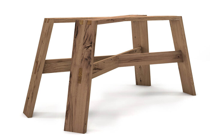 Massivholz Tischuntergestell alte Eiche auf Maß