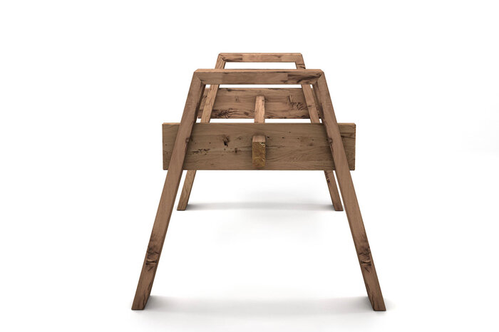Massivholz Tischgestell nach Maß aus alter Eiche in massiver Ausführung