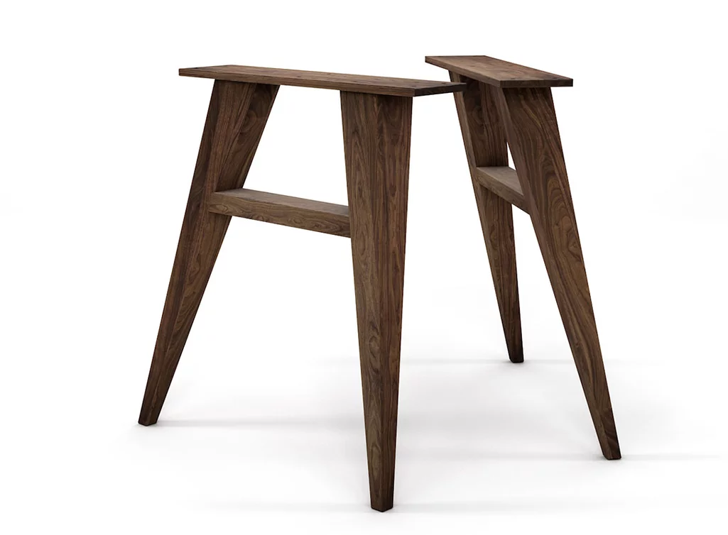 Tischgestell Holz Nussbaum im dezenten Design nach deinem Maß.