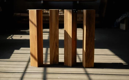 Tischbein aus Holz Eiche massiv nach Maß gefertigt Modell ACA848. Tischbein aus Holz Eiche massiv nach Maß gefertigt Modell ACA848.