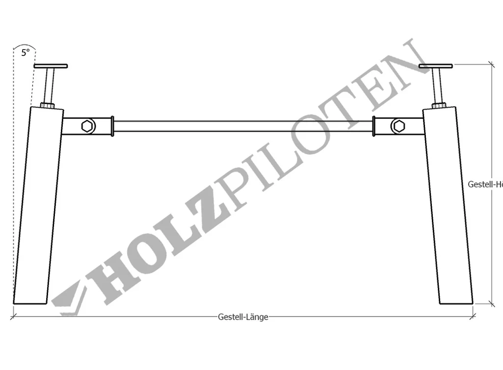 Skizze zu dem Stahlgestell CMP126