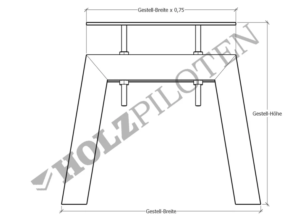 Skizze zu dem Stahlgestell CMP126