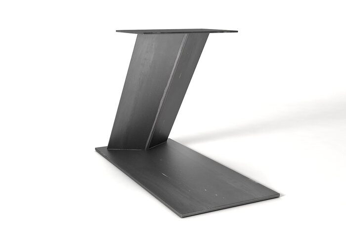 Stylisches Mittelfuß Tischgestell nach Maß aus massivem Stahl gefertigt.