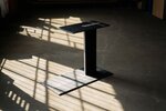 Tischgestell nach Maß als Mittelfuß aus massivem Stahl gefertigt