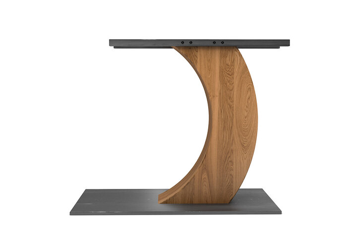 Tischuntergestell Eiche Massivholz kombiniert mit Stahl