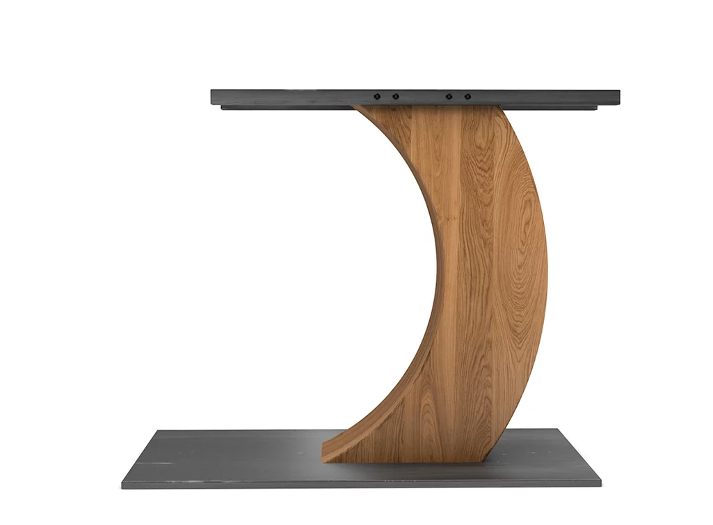 Tischuntergestell Eiche Massivholz kombiniert mit Stahl Tischuntergestell Eiche Massivholz kombiniert mit Stahl