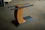 Mittelfuß Tischgestell aus Kombination Holz und Stahl nach deinen Maßen gefertigt
