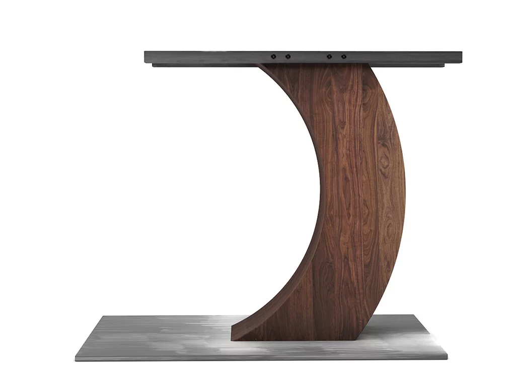 Tischfuß Holz massiv mit stahl nach Maß gefertigt