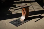 Tischgestell Holz aus edlem Nussbaum mit purem Stahl gefertigt