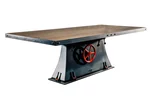 Tischgestell höhenverstellbar aus massivem Rohstahl auf Maß gefertigt.
