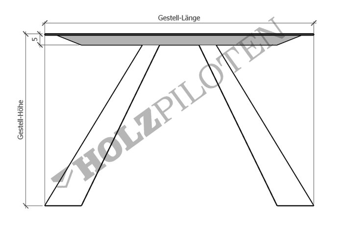 Tischgestell Stahl Skizze 1