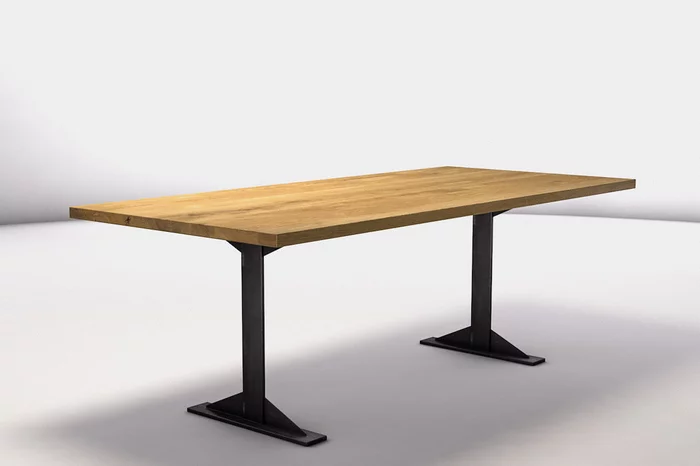 Beispielbild Tischbeine Industrial Look mit Massivholzplatte Eiche