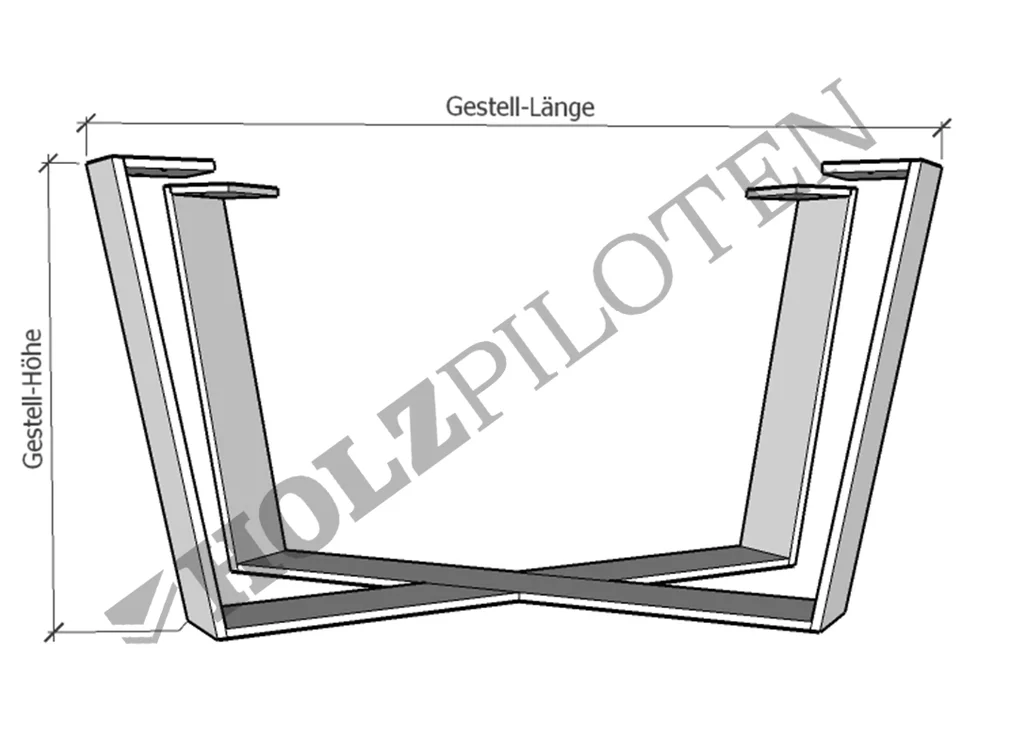 Esstisch X Gestell Skizze 1 Esstisch X Gestell Skizze 1