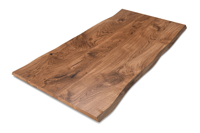 Massivholz Eiche Tischplatte mit Baumkanten nach deinem Maß