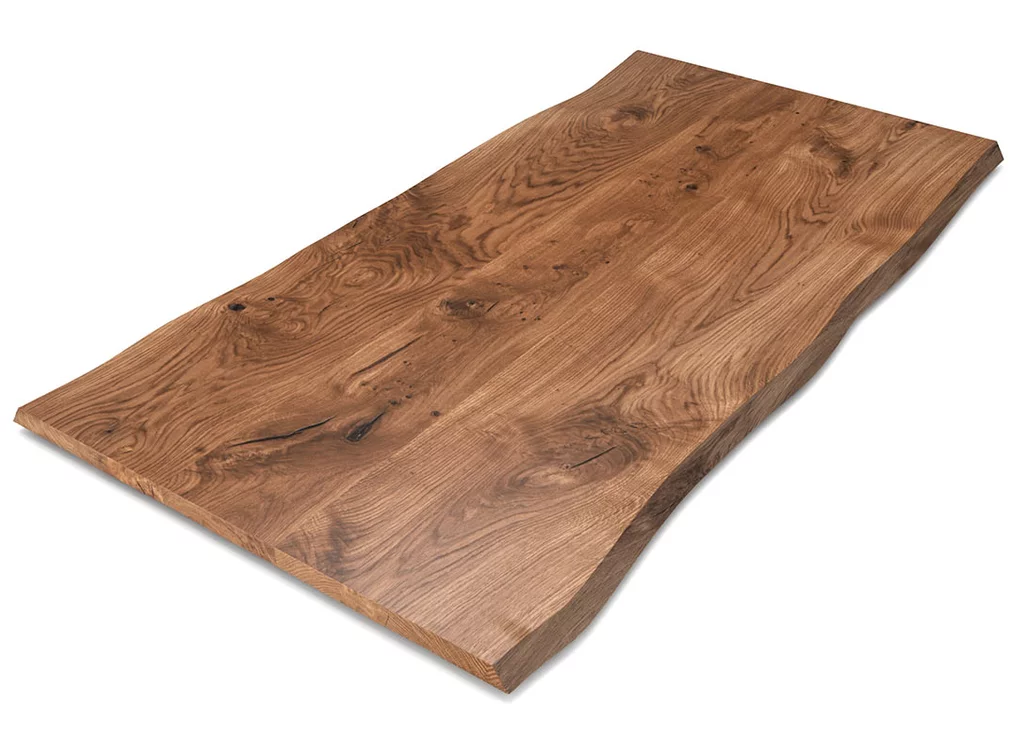 Massivholz Eiche Tischplatte mit Baumkanten nach deinem Maß