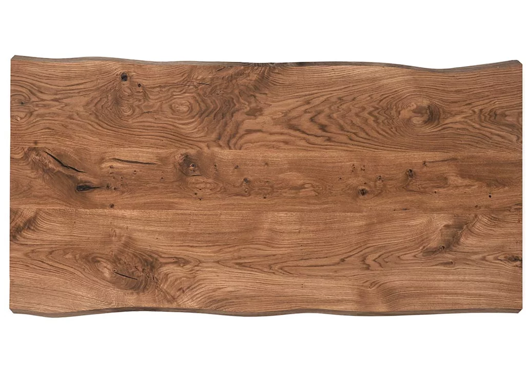 Baumkanten Tischplatte aus massiver Eiche gefertigt