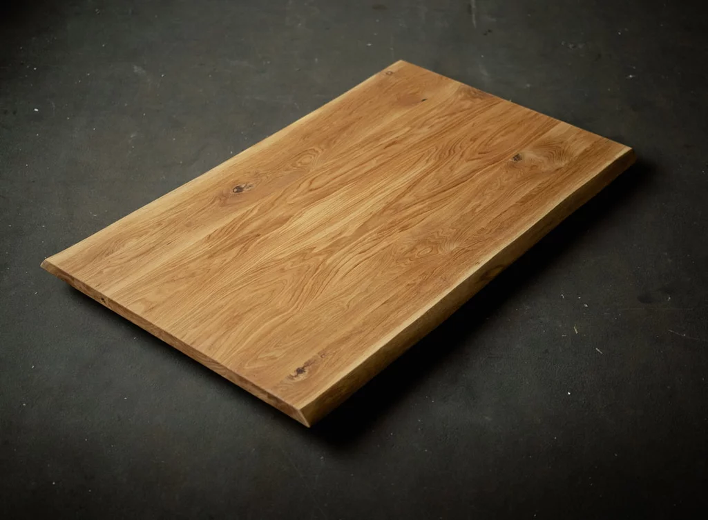 Tischplatte Massivholz Eiche mit Baumkante nach Maß
