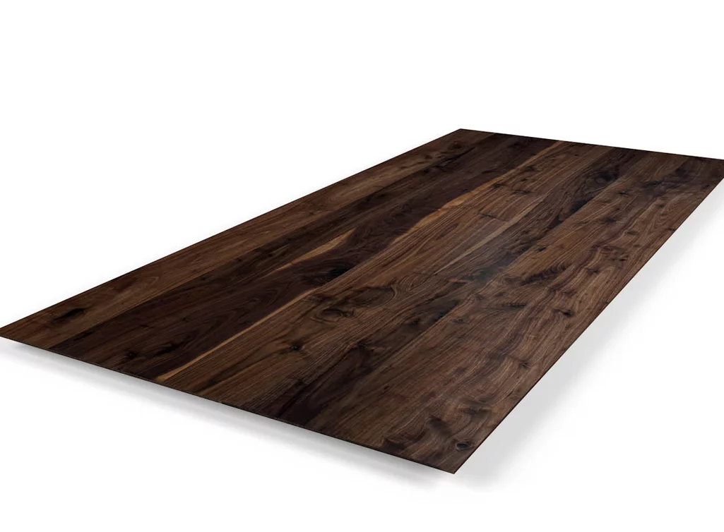 Tischplatte schweizer Kante Nussbaum nach Maß