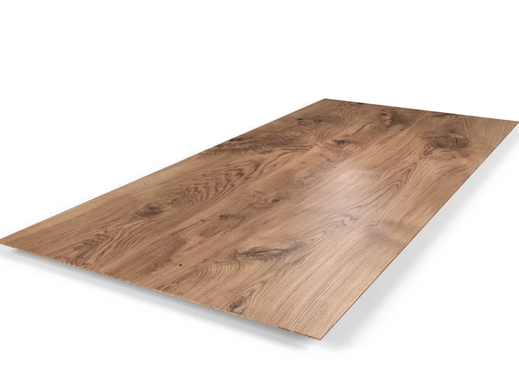 Massivholz Tischplatte Eiche mit Facettenkante