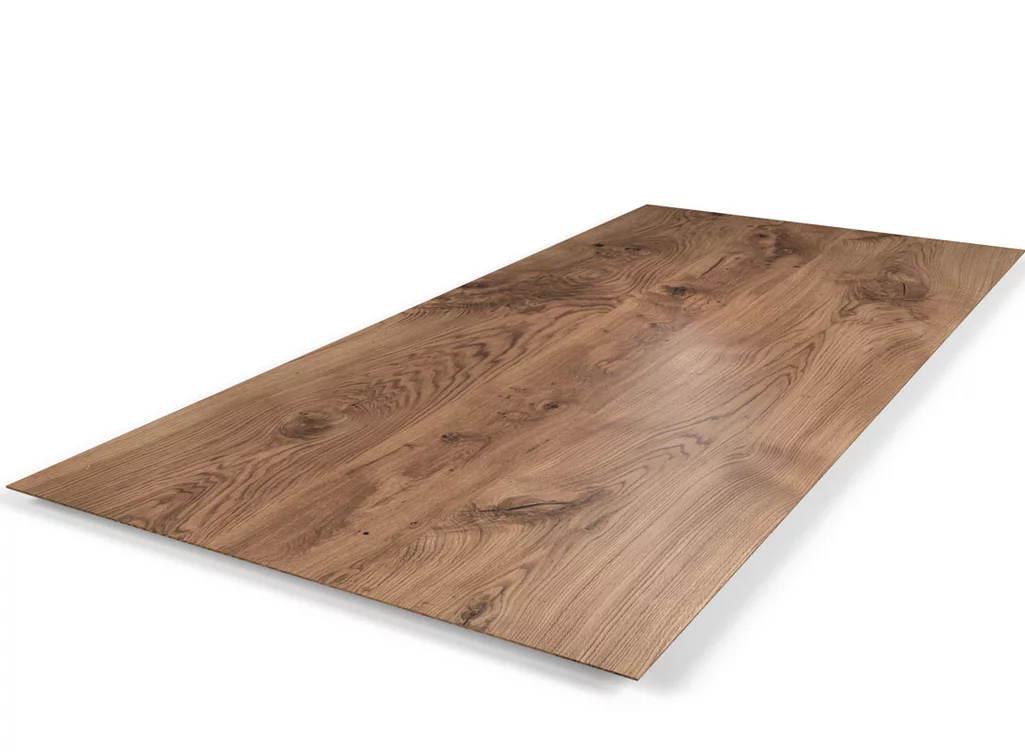 Tischplatte Eiche massiv mit Facettenkante