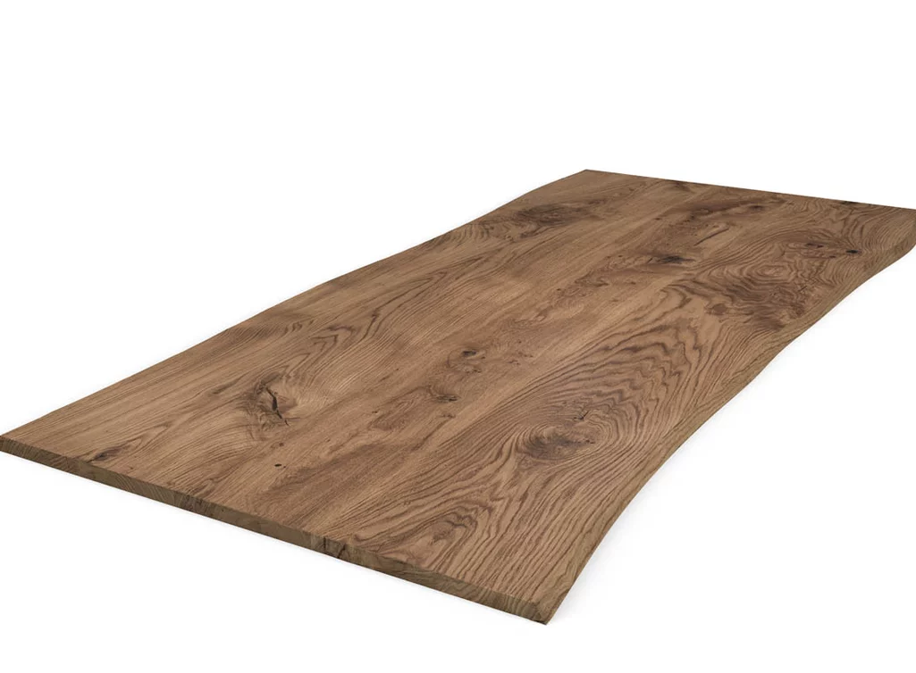 Massive Tischplatte Eiche Baumkante nach Maß