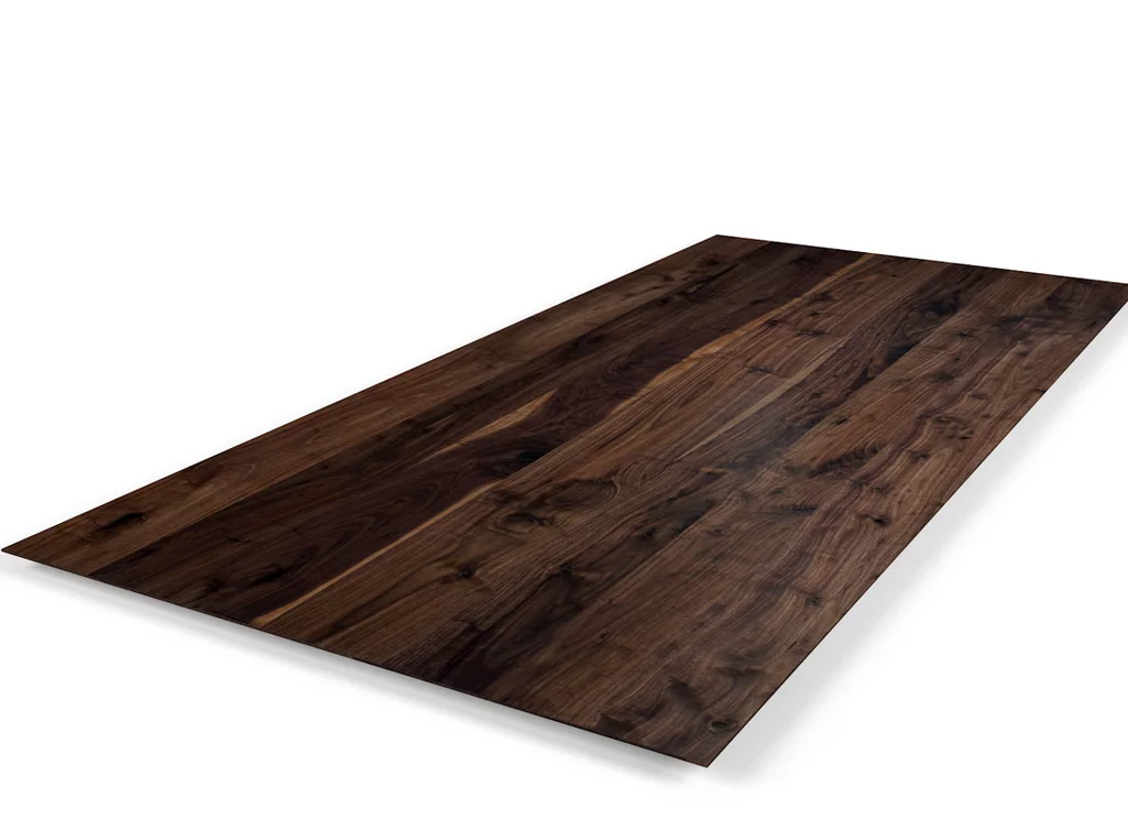 Naturholz Tischplatte Nussbaum Schweizer Kante