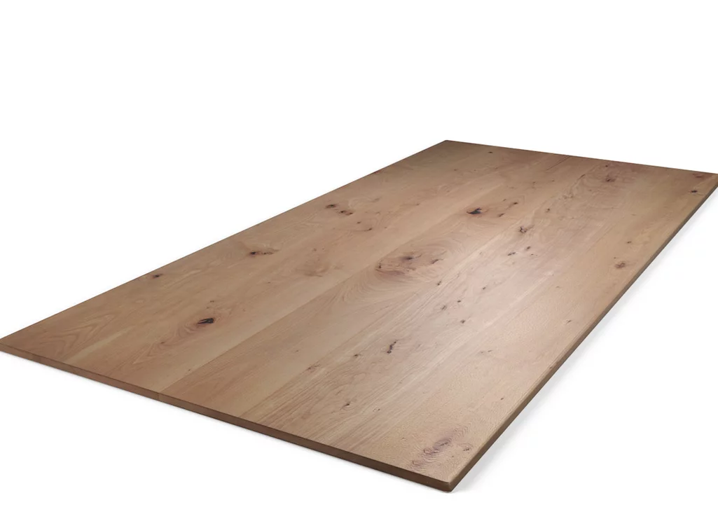 Buche-Tischplatte nach Maß mit charakterstarkem Astanteil