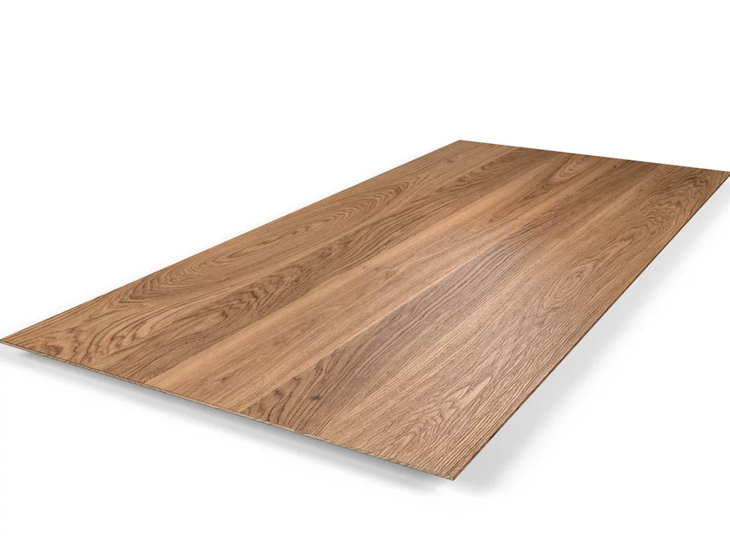 Eichen-Tischplatte mit schweizer Kante