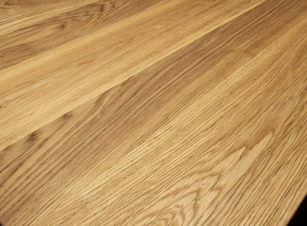 Massivholz Tischplatte auf Maß aus Eiche mit Facettenschliff