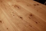 Echtholz Tischplatte nach Maß aufgedoppelt mit charakterstarkem Astanteil