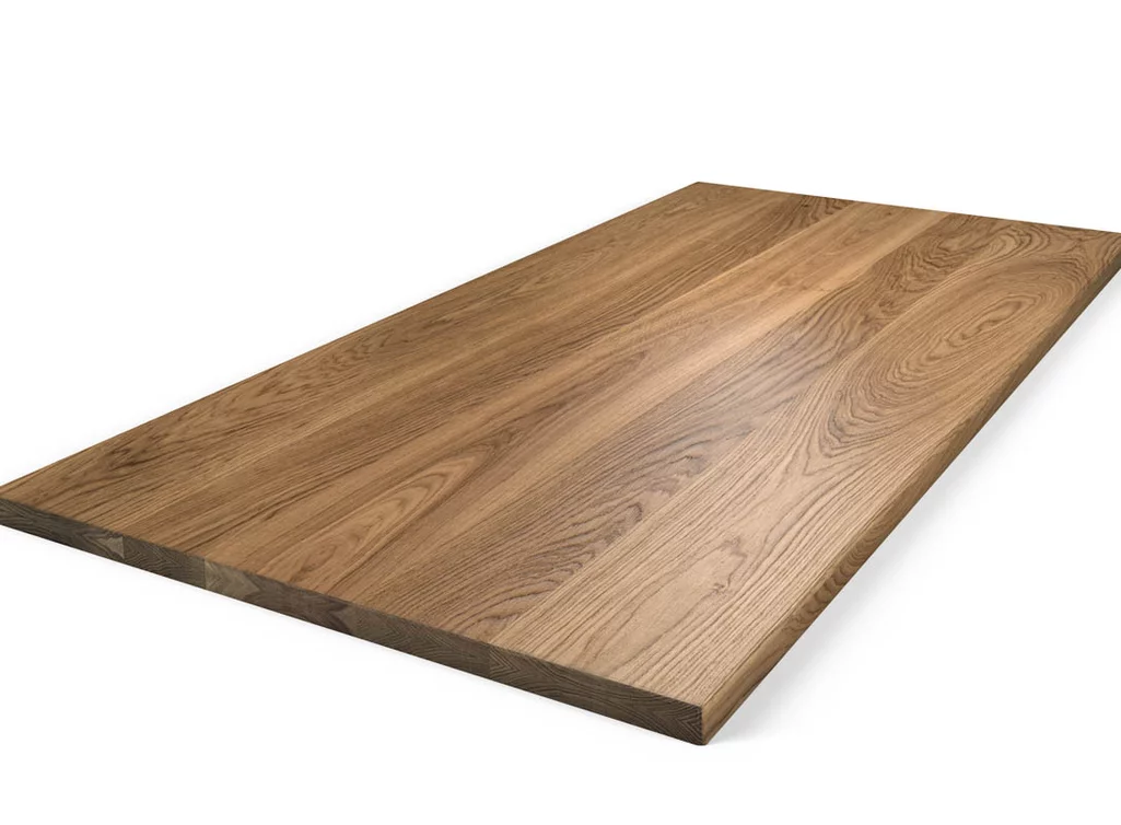 Aufgedoppelte Tischplatte aus Eiche nach Maß