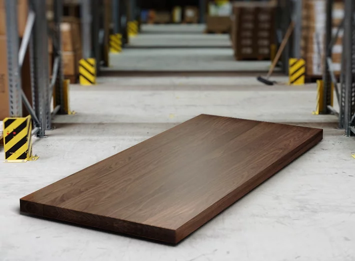Double-Up Tischplatte Nussbaum 8cm astfrei nach Maß gefertigt