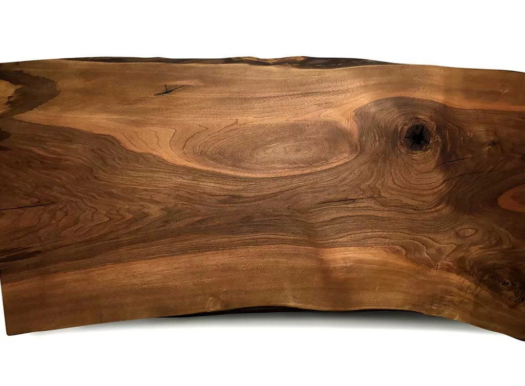 Baumkanten Tischplatte aus europäischem Nussbaum Unikat Nr.211 Seite 2