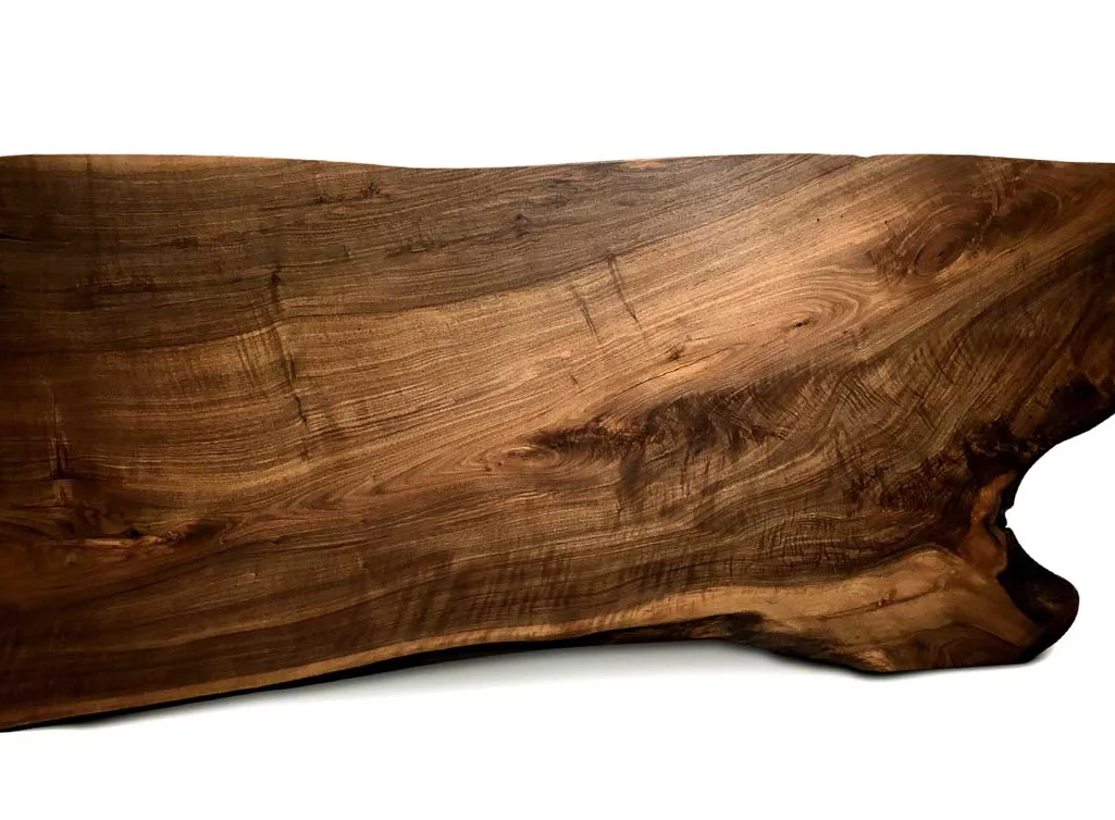 Tischplatte Walnussbaumkantenscheibe vollmassiv Unikat 210 Seite 1