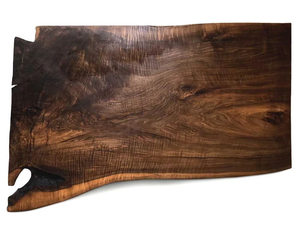 Baumscheibentischplatte aus Nussbaum Unikat 209 Seite 2