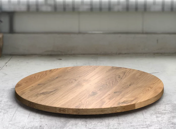 Tischplatte rund Massivholz Eiche 6cm nach Maß