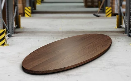 Nussbaum Tischplatte oval nach Maß 4cm astfrei Nussbaum Tischplatte oval nach Maß 4cm astfrei