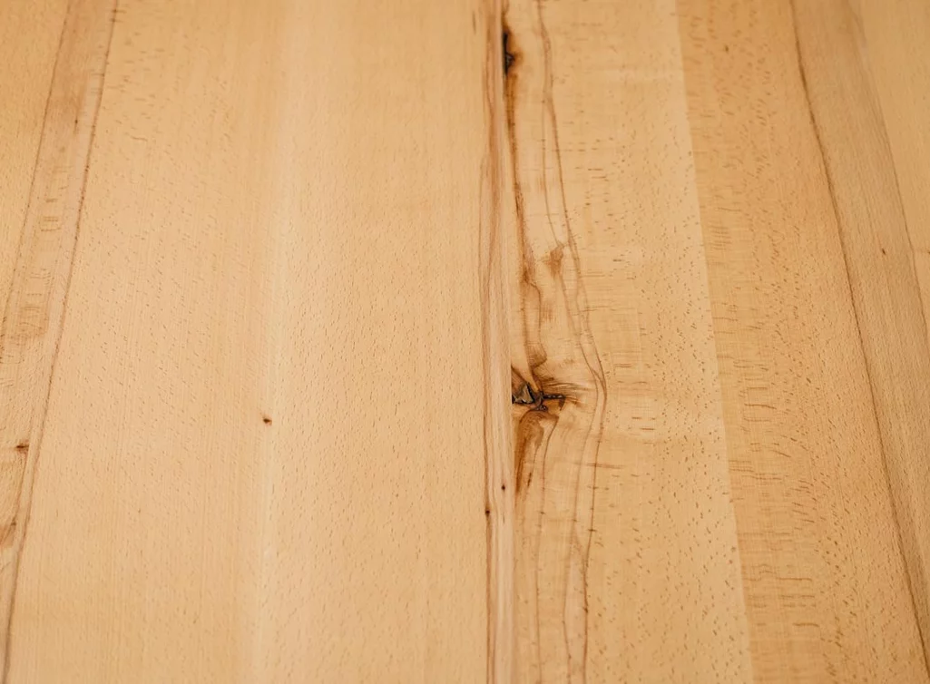 Massivholz Kernbuche-Tischplatte Detailansicht