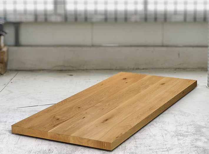Eichenholz Tischplatte 7cm vollmassiv nach Maß in verschiedenen Oberflächen zur Auswahl