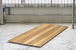 Facettenkanten Tischplatte aus Massivholz Kernesche 4cm stark