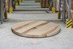 Runde Tischplatte aus Holz vom Kernahorn 8cm aufgedoppelt nach Maß