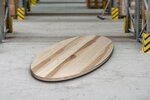 Kernahorn Tischplatte oval 4cm stark gefertigt
