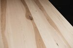 Esstisch Echtholzplatte aus Kernahorn mit Astanteil weiß geölt
