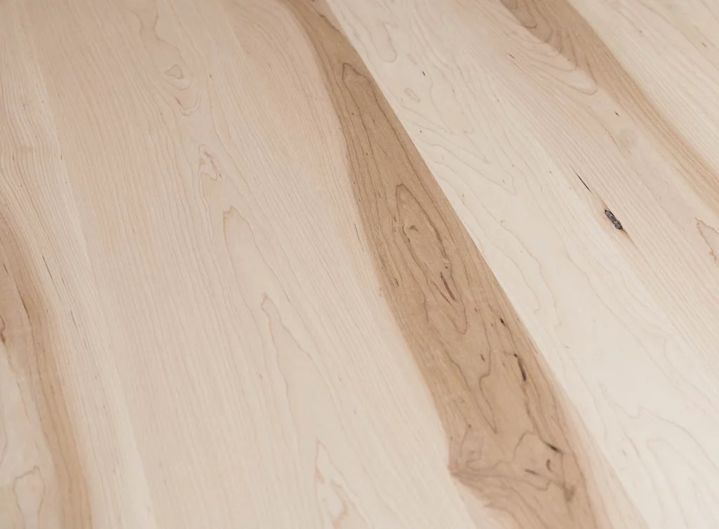 Kernahorn Tischplatte massiv weiß geölt
