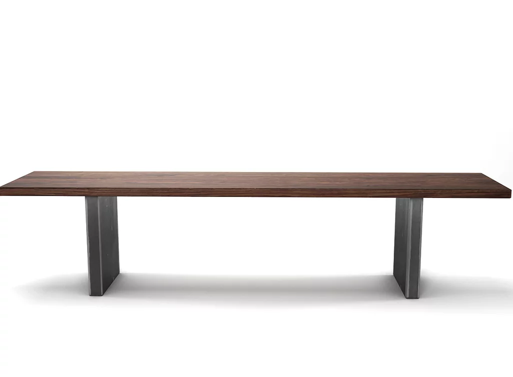 Holzbank aus Nussbaum astfrei mit Stahlwangen nach deinem Maß gefertigt Holzbank aus Nussbaum astfrei mit Stahlwangen nach deinem Maß gefertigt