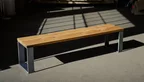 Massivholz Sitzbank Eiche modern mit Ast 4cm Modell SWR8T-B