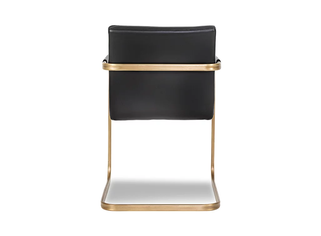 Freischwingerstuhl Leder mit einem Messing Gestell